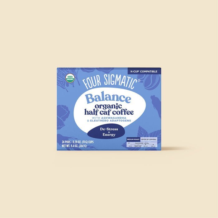 Four Sigmatic Organic Balance Half Caf Coffee Pods Box – 24 count — UK Shroom Bros