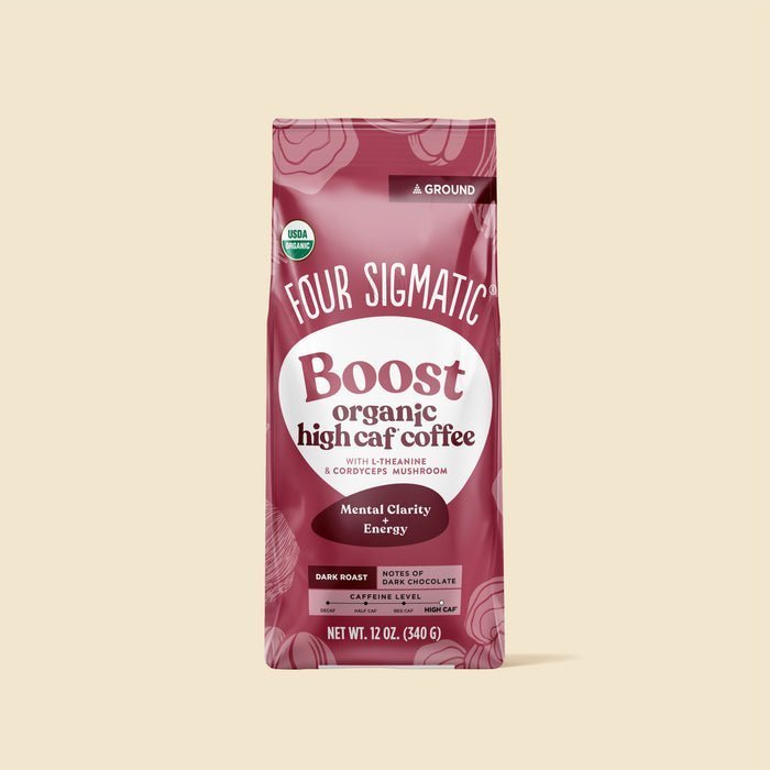 Four Sigmatic Organic Boost High Caf Ground Coffee — UK Shroom Bros