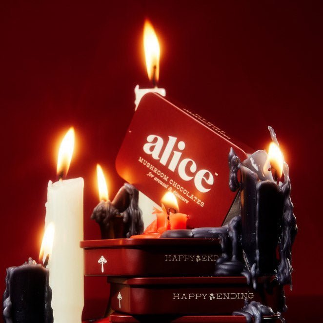 Alice Mushrooms Chocolate Happy Ending – 4 Tins (64 Doses) — UK Shroom Bros
