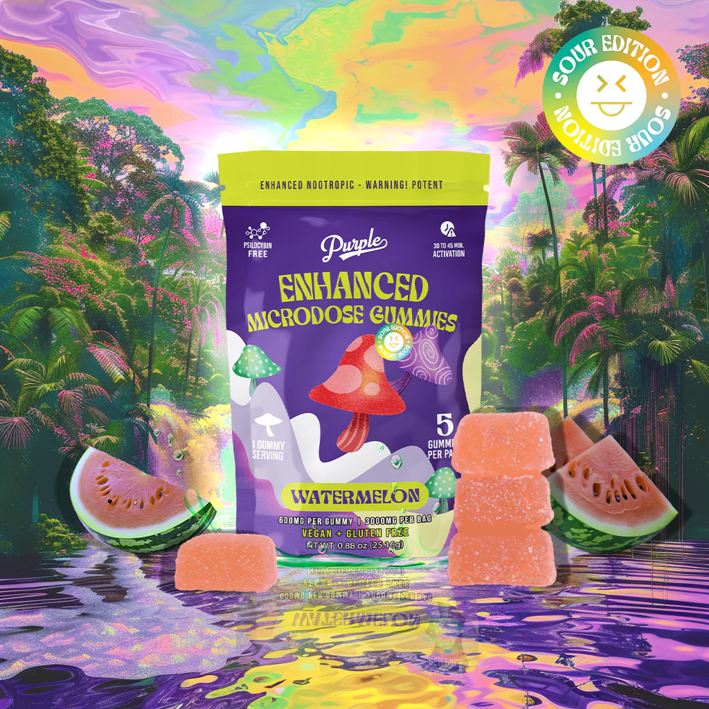 PURPLE MUSHROOM ENHANCED MICRODOSE GUMMIES | WATERMELON — UK Shroom Bros